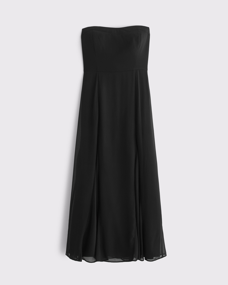 The A&F Camille Strapless Godet Midi Dress