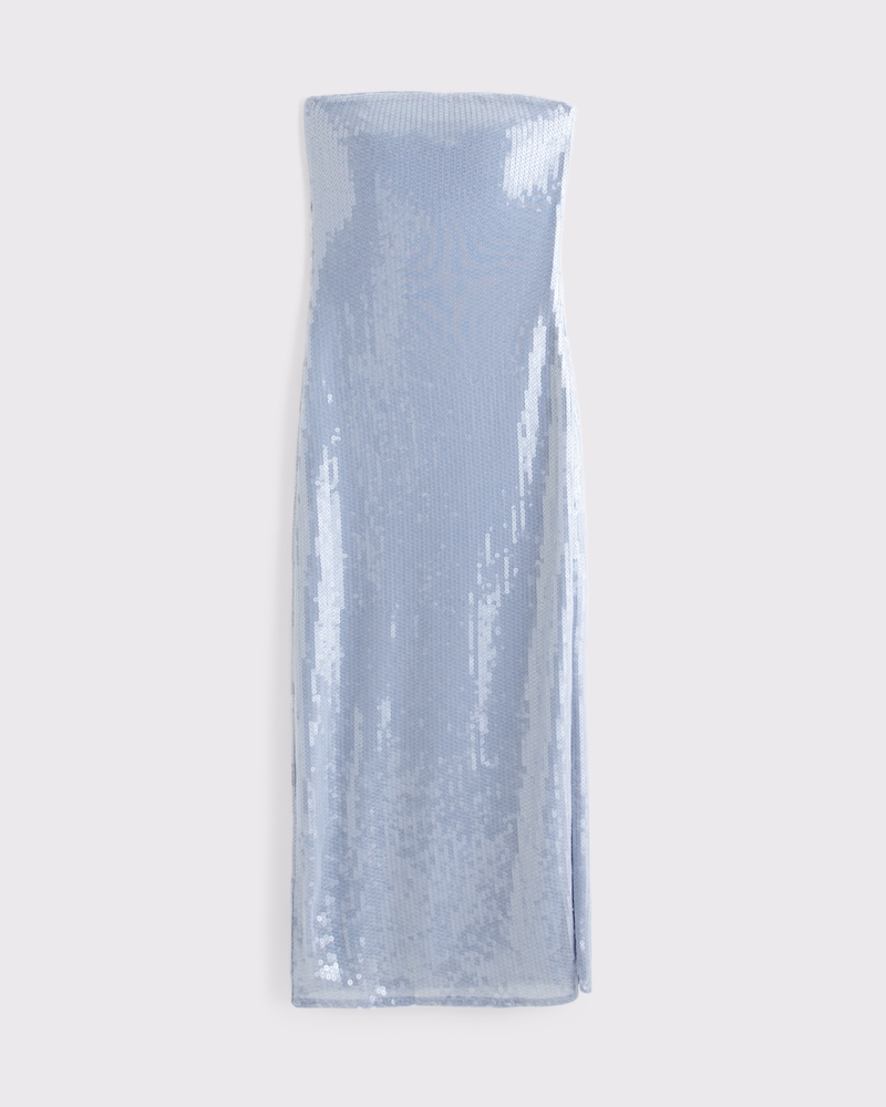 Strapless Sequin Midi Dress