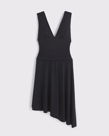 Women's Plunge Ruched Knit Midi Dress | Women's Dresses & Jumpsuits | Abercrombie.com