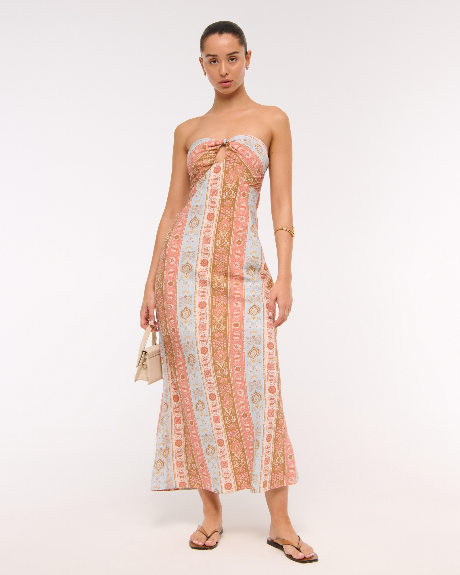 Strapless Knotted Maxi Dress