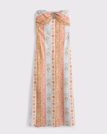 Strapless Knotted Maxi Dress