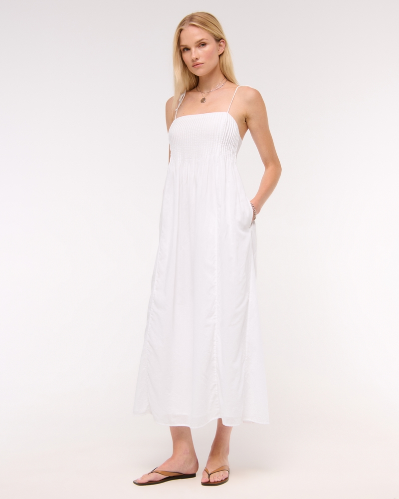 Pintuck Flowy Maxi Dress