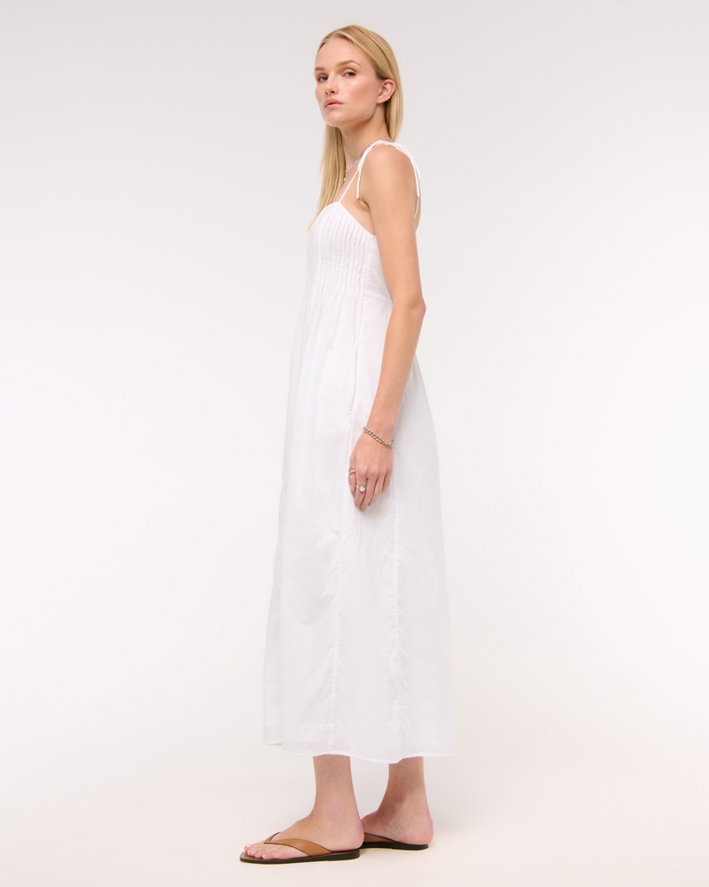 Pintuck Flowy Maxi Dress