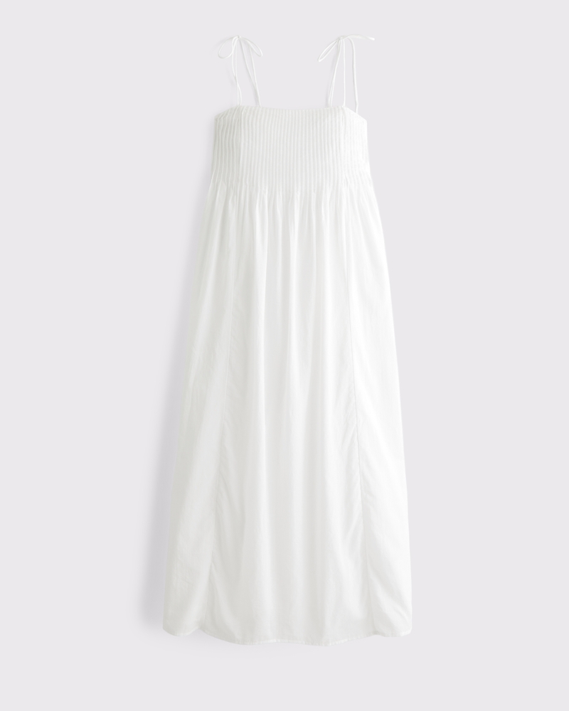 pintuck flowy maxi dress Ramie Blend Pintuck Maxi Dress