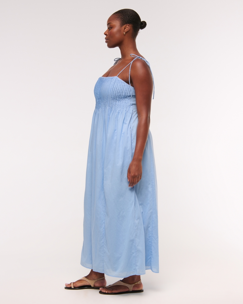 Pintuck Flowy Maxi Dress