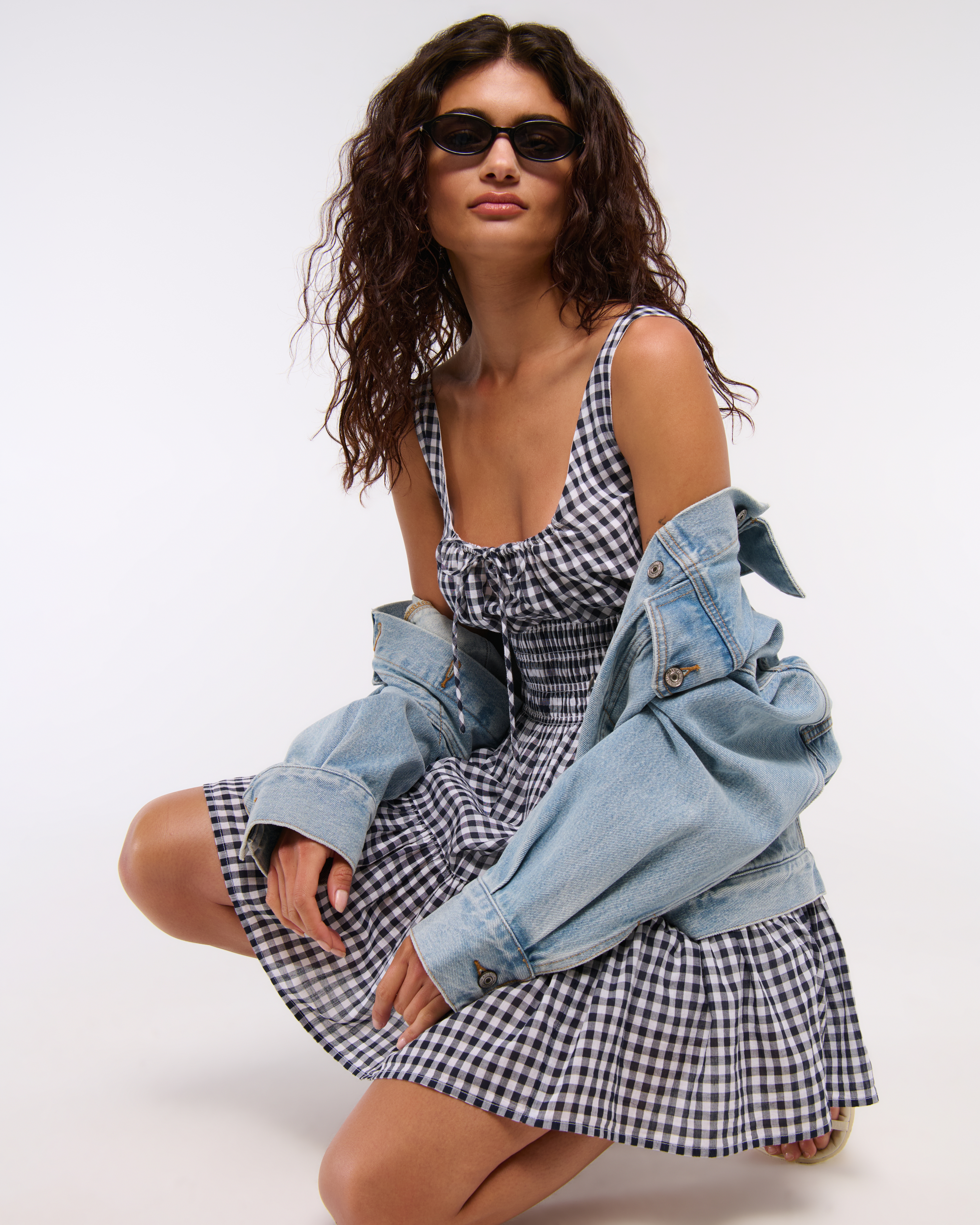 HOLIDAY SUPER FINE L/S MINI DRESS:カットソー Women's Smocked Tie-Front Mini Dress | Women's Dresses