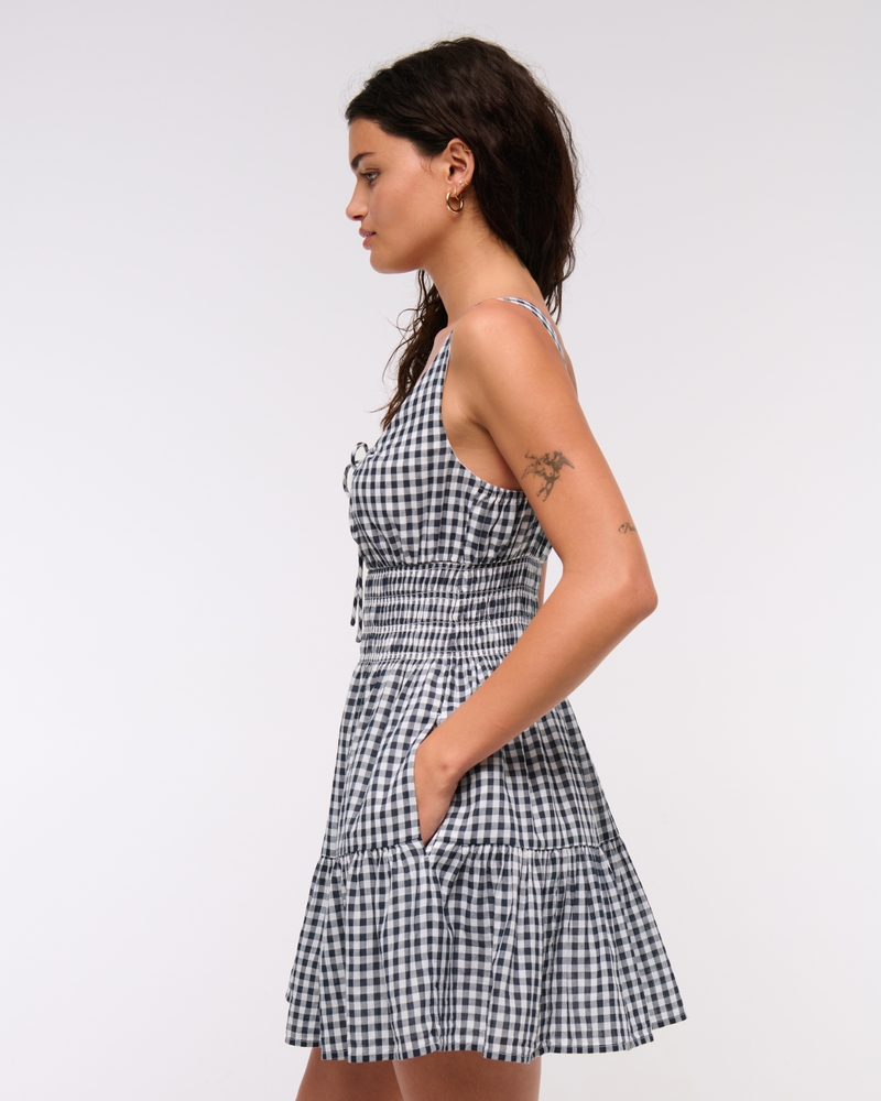 Women's Smocked Tie-Front Mini Dress | Women's Clearance