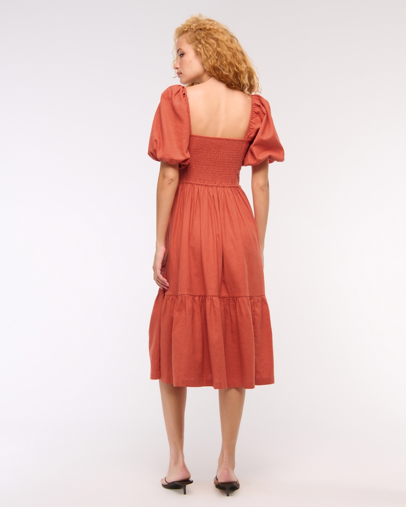 A line green long skirt with elastic waist 5769