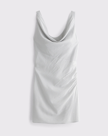 Cowl Neck Draped Mini Dress