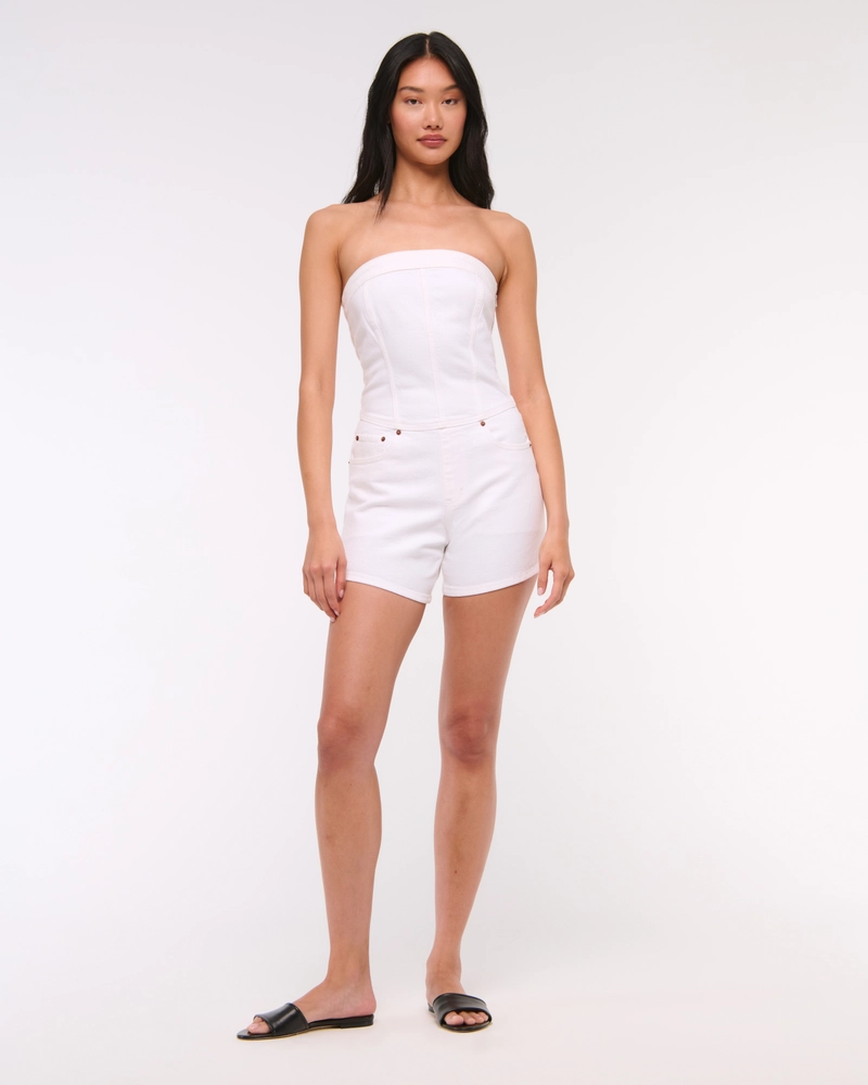 Strapless Denim Romper