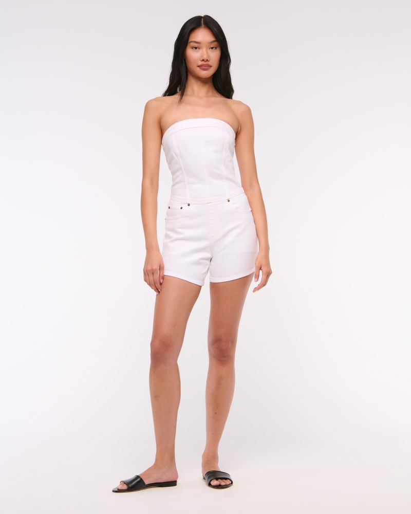 Strapless Denim Romper