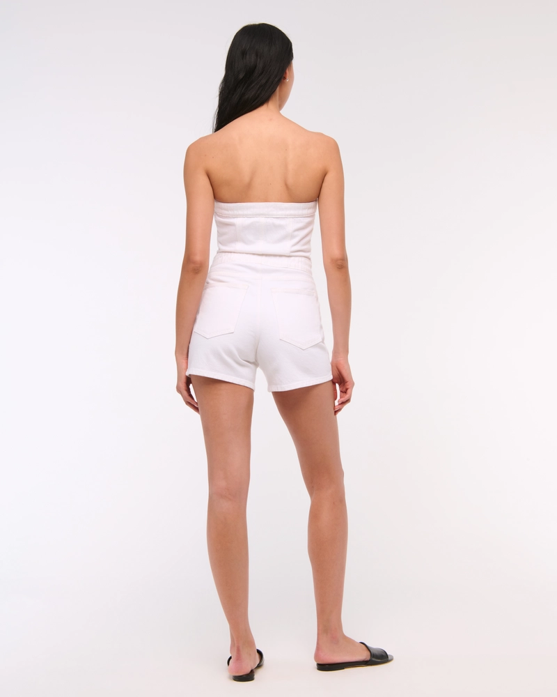 Strapless Denim Romper