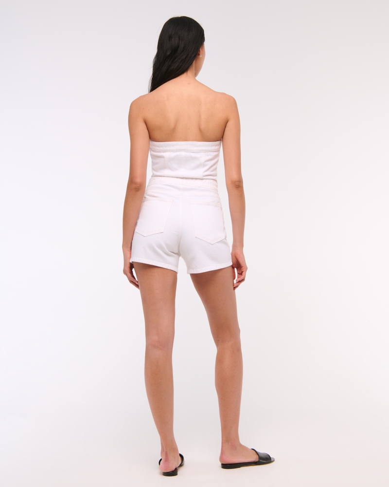 Strapless Denim Romper