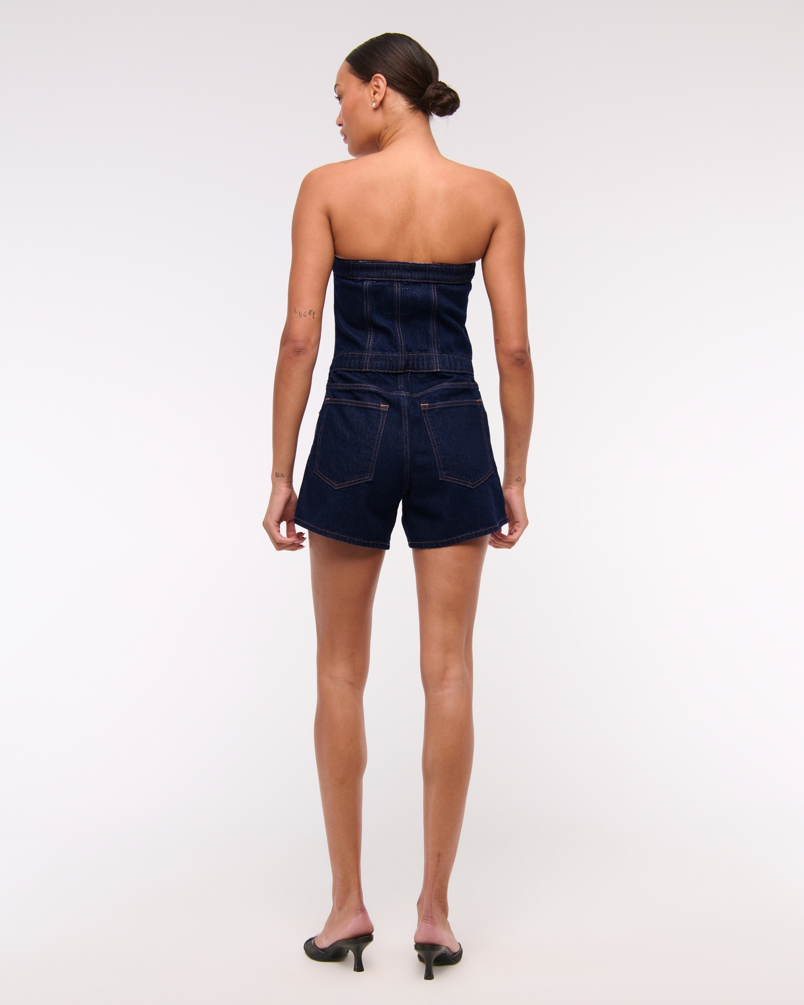 Strapless Denim Romper