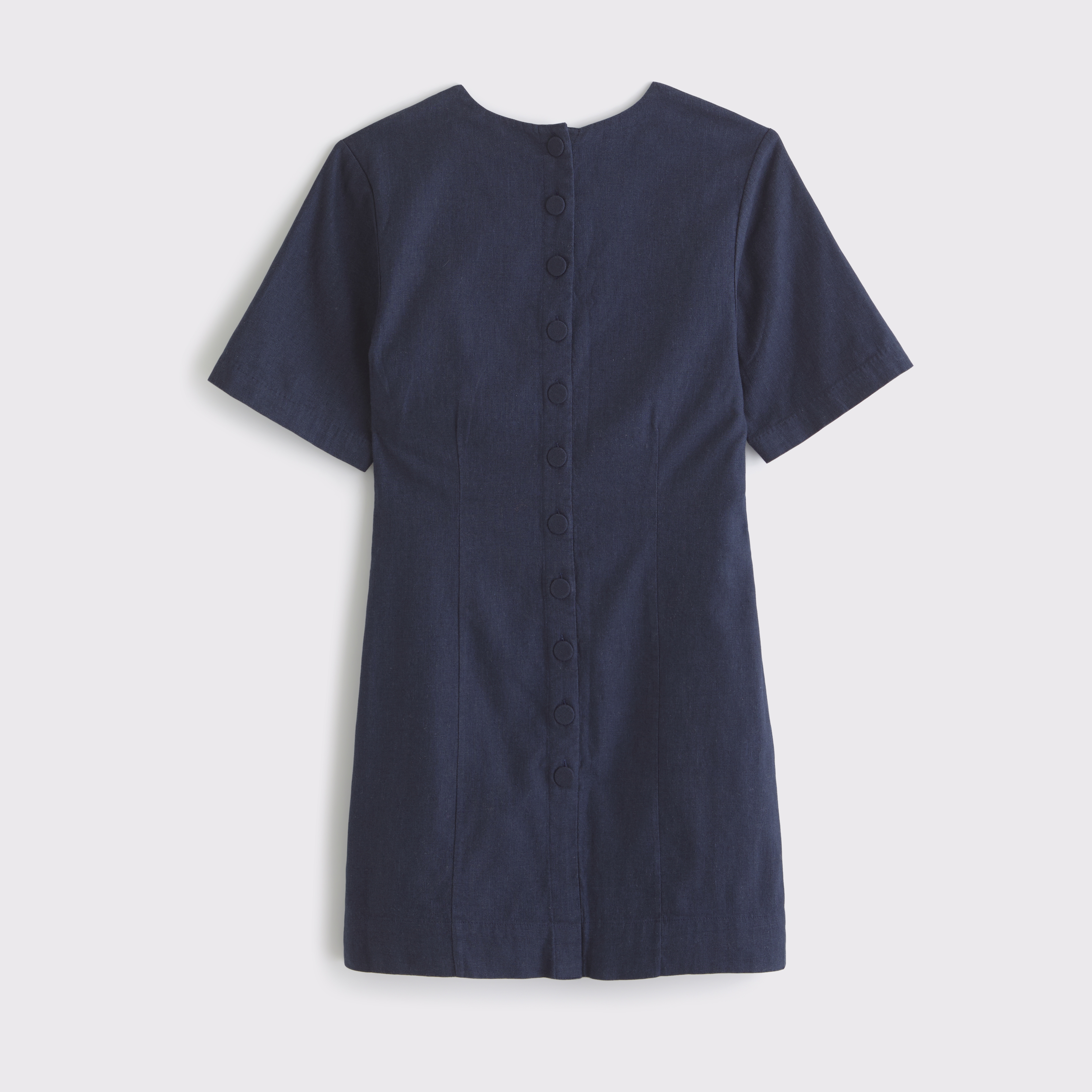 Women's Short-Sleeve Linen-Blend Button Mini Dress | Women's