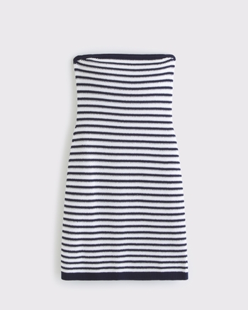 Crochet-Style Strapless Mini Dress