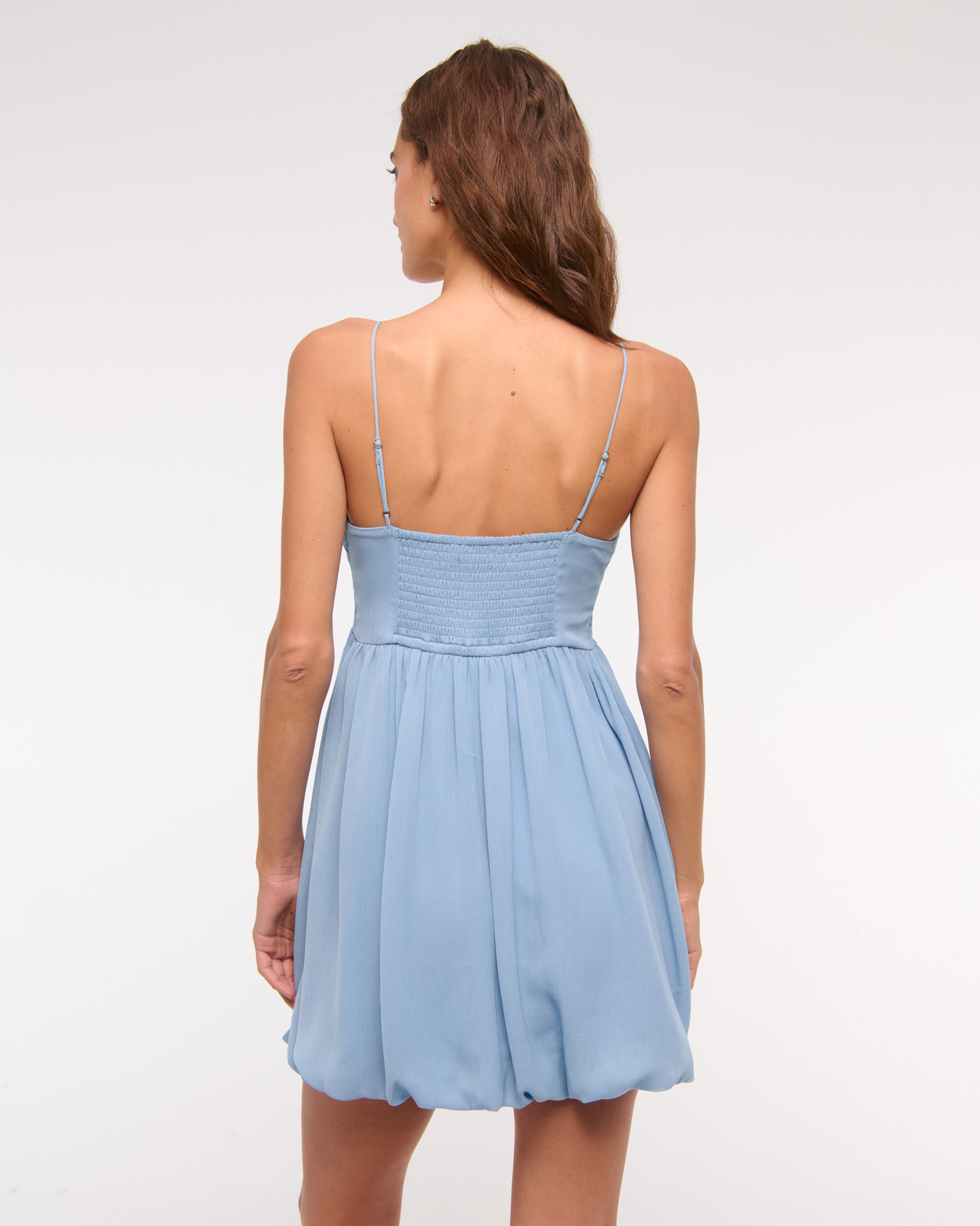 Sheer Bubble Hem Mini Dress