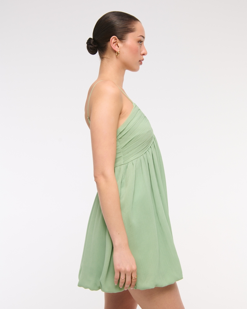 Sheer Bubble Hem Mini Dress