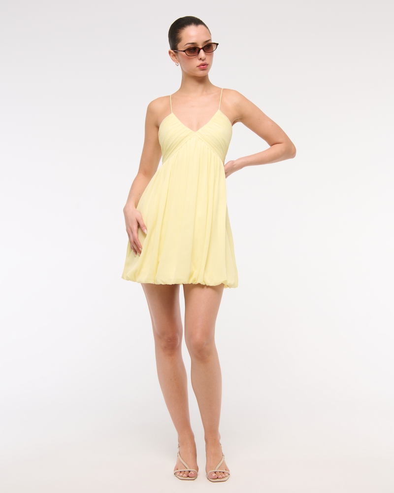 Sheer Bubble Hem Mini Dress