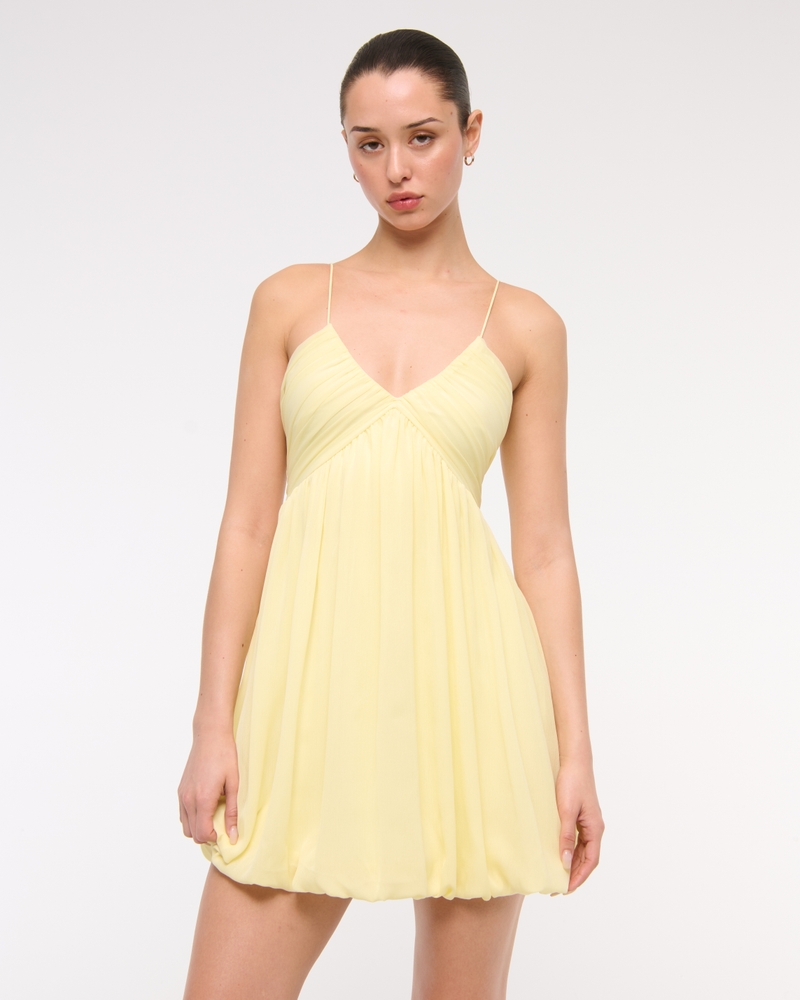 Sheer Bubble Hem Mini Dress