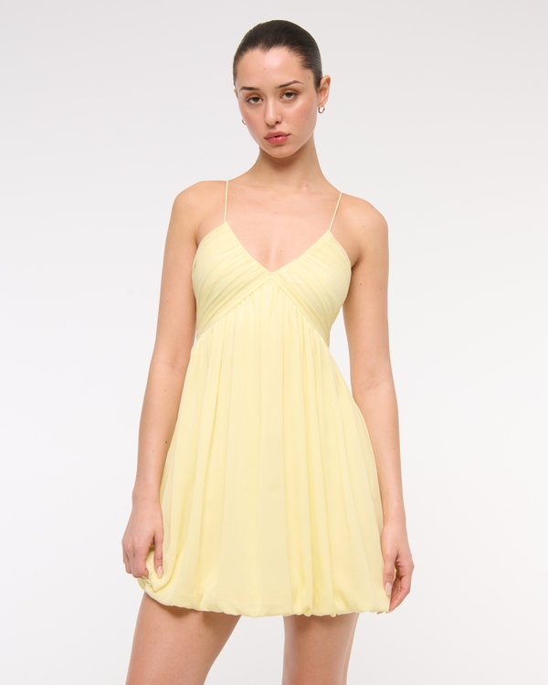 Sheer Bubble Hem Mini Dress