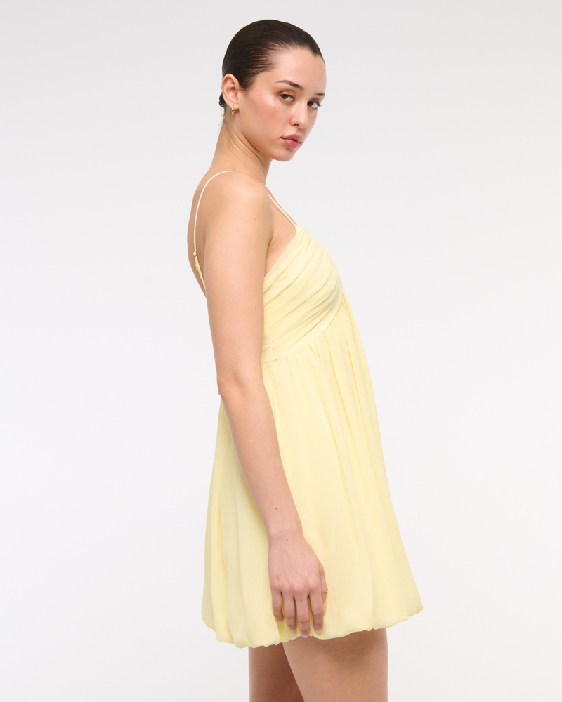 Sheer Bubble Hem Mini Dress