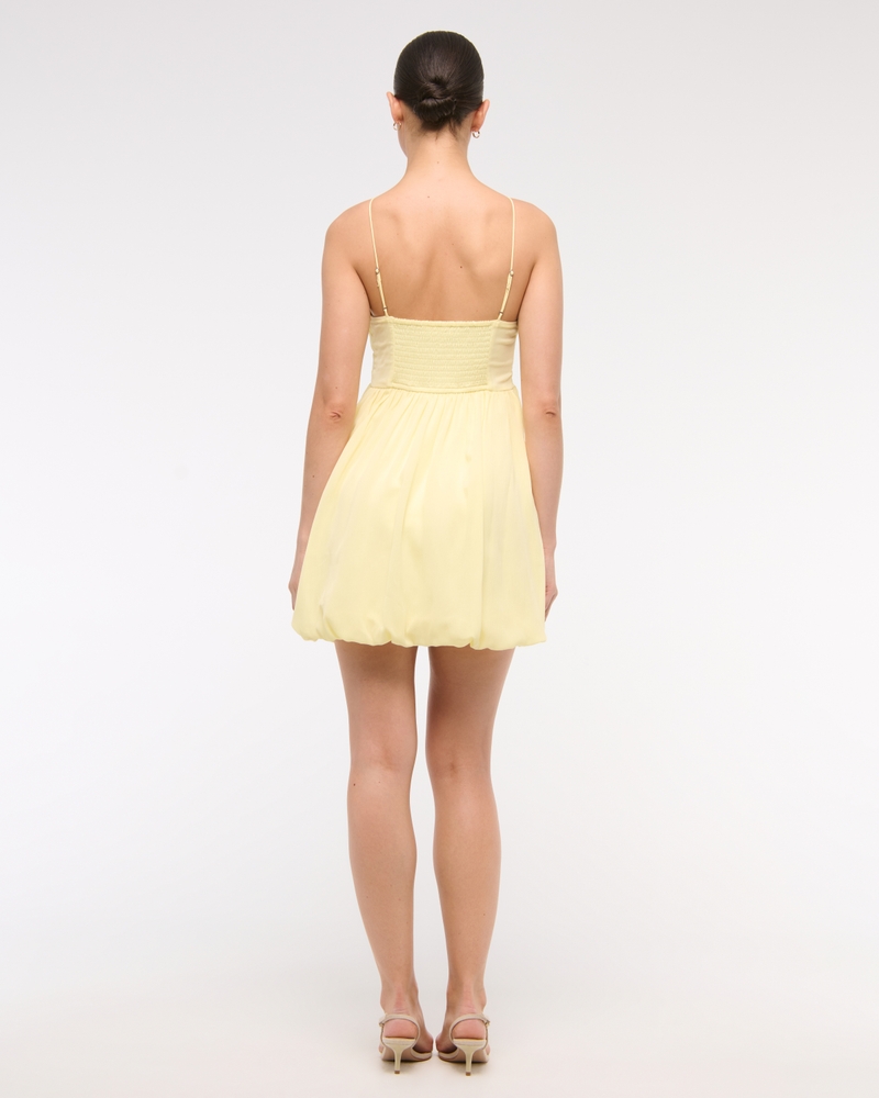 Sheer Bubble Hem Mini Dress