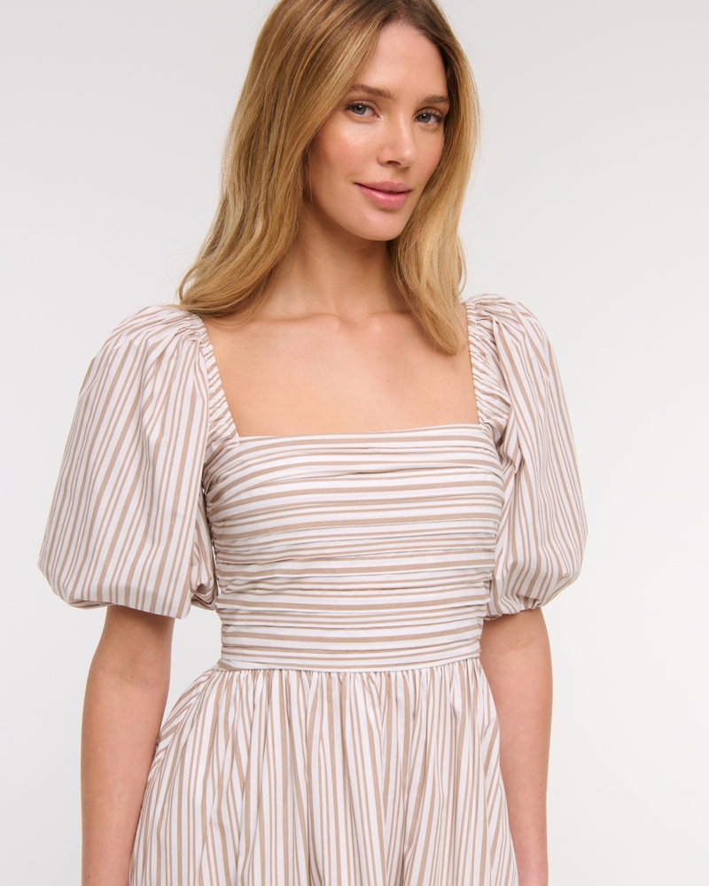 The A&F Emerson Poplin Puff Sleeve Midi Dress