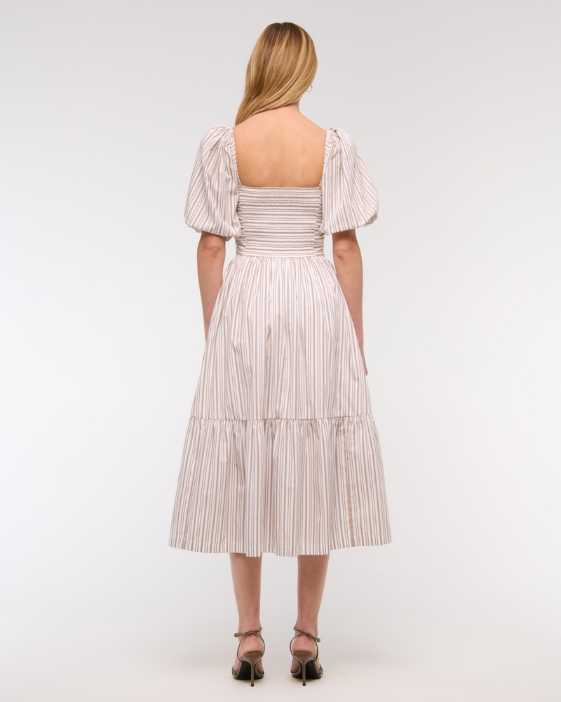 The A&F Emerson Poplin Puff Sleeve Midi Dress