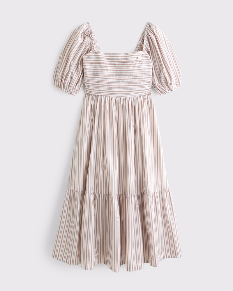 The A&F Emerson Poplin Puff Sleeve Midi Dress