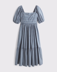 The A&F Emerson Poplin Puff Sleeve Midi Dress