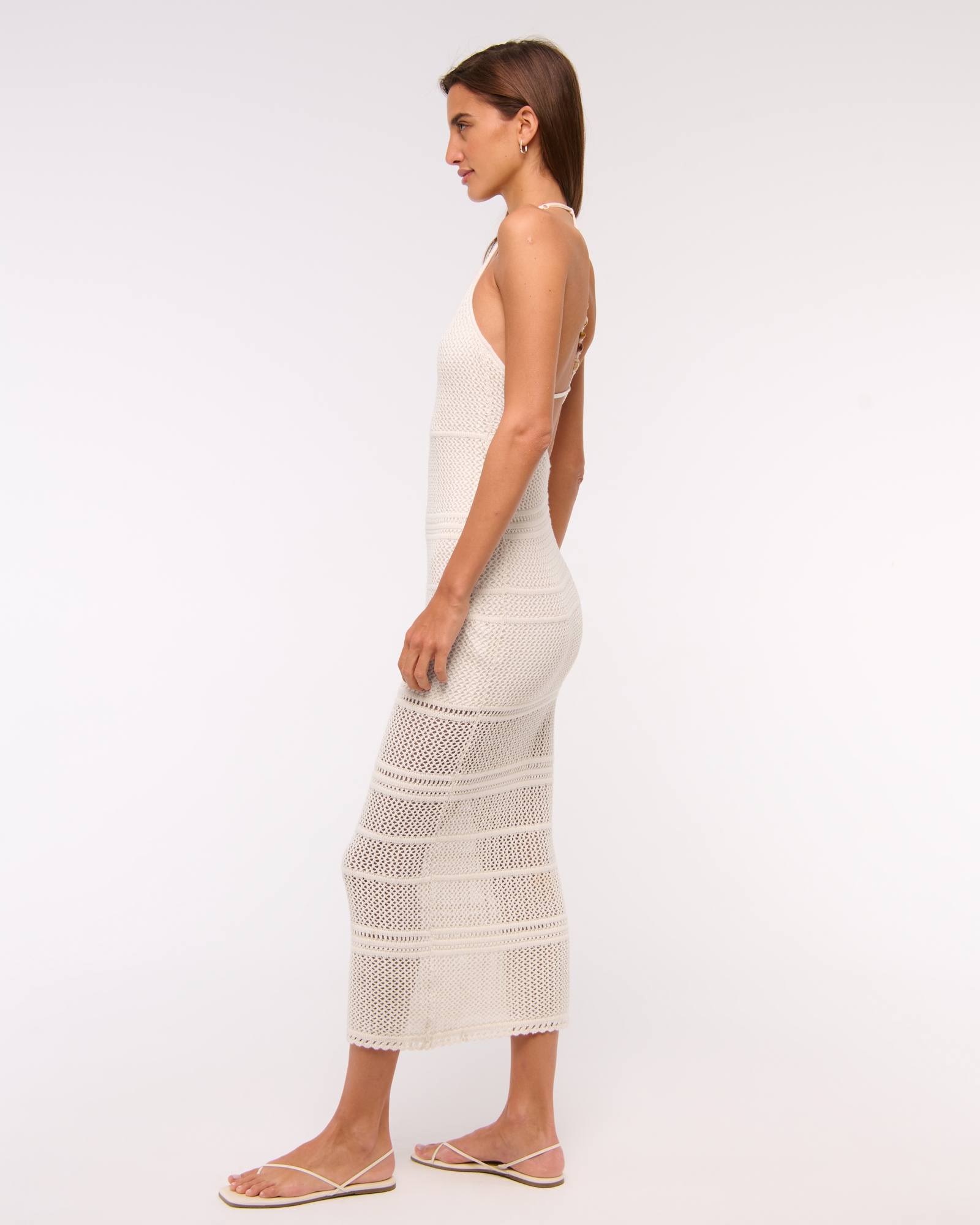 Beaded Crochet-Style Maxi Dress