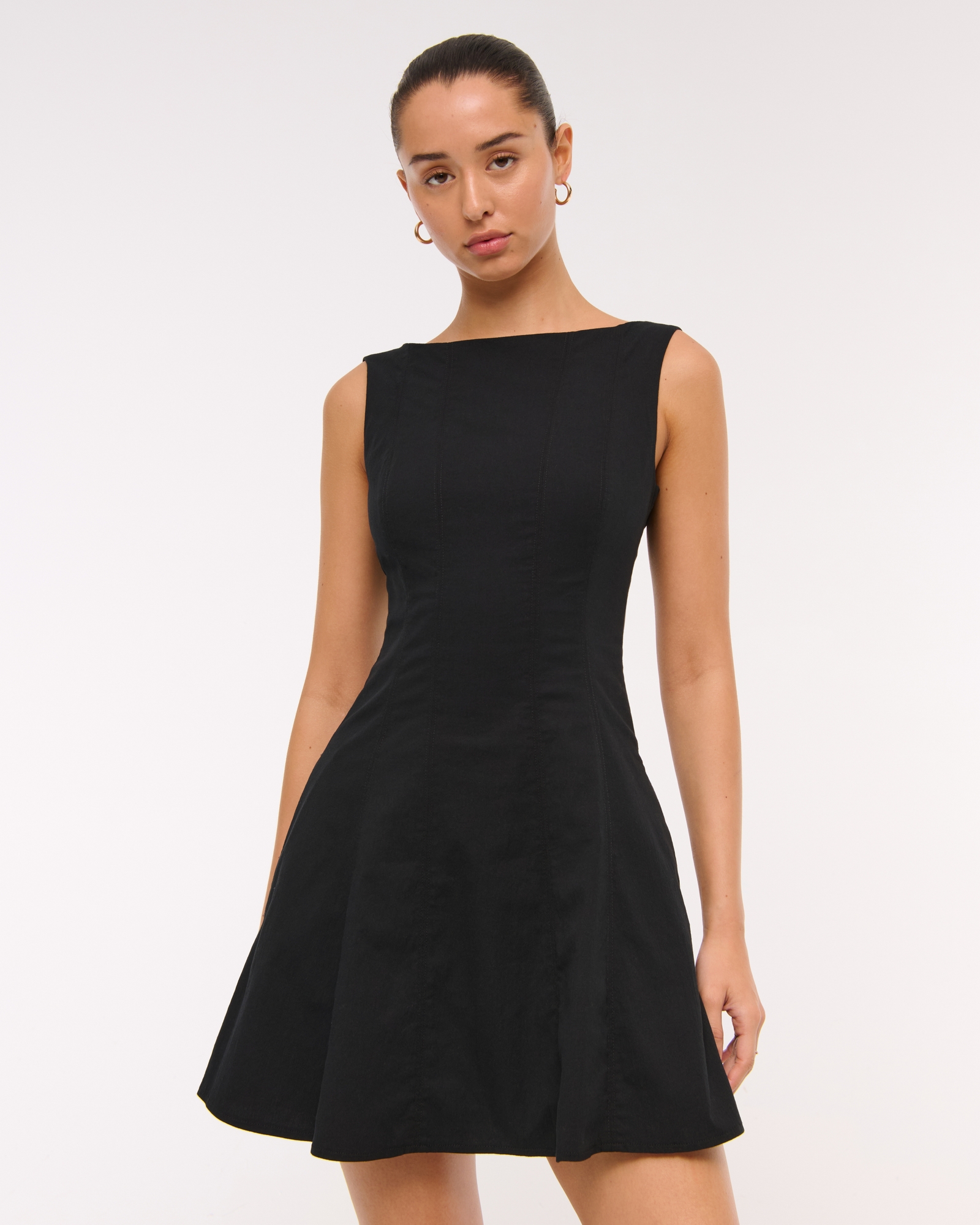 The A&F Mila High-Neck Open-Back Mini Dress