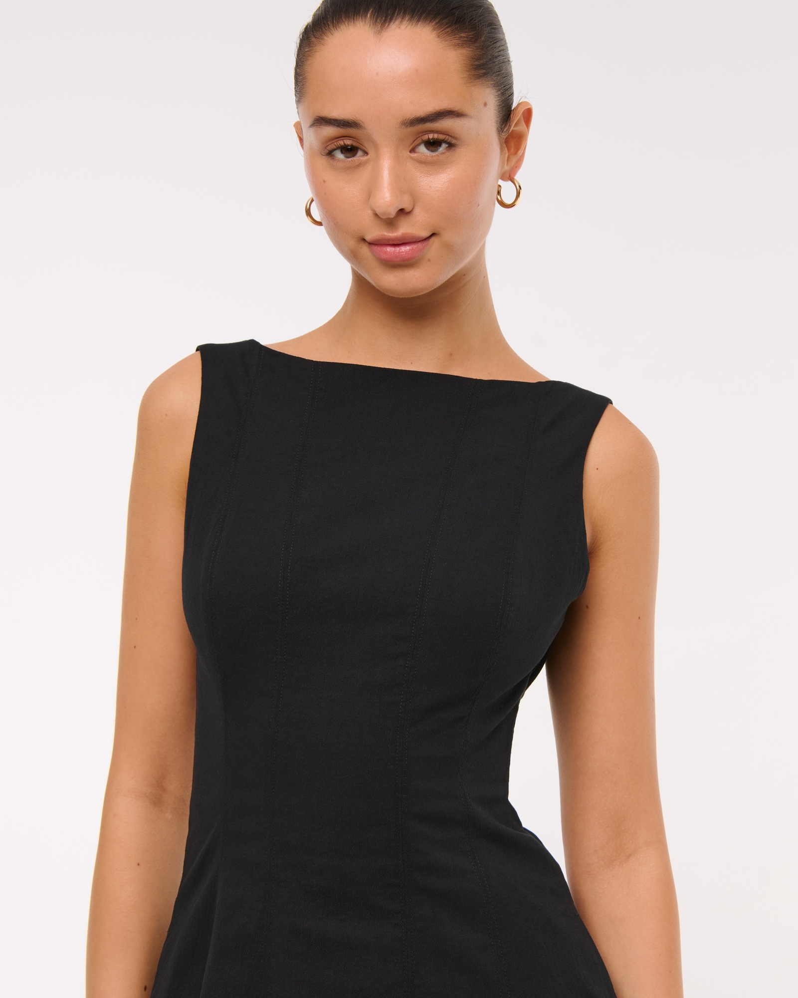 The A&F Mila High-Neck Open-Back Mini Dress