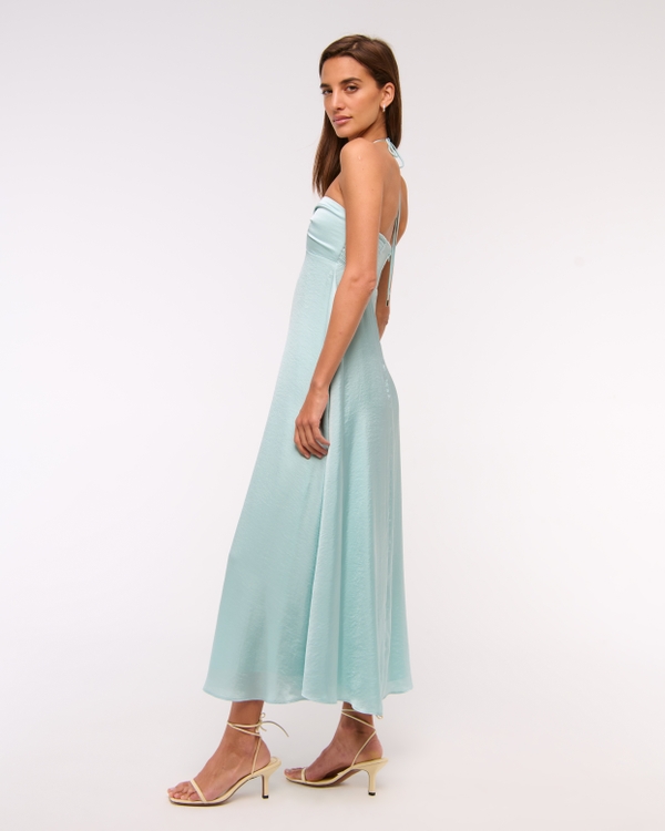 Twist-Front Flowy Maxi Dress