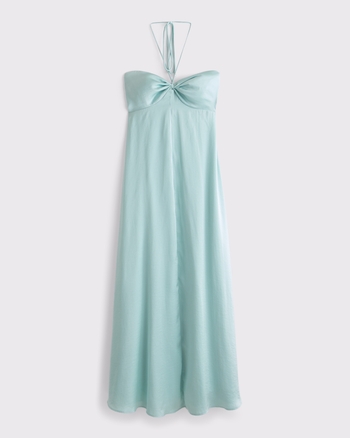 Twist-Front Flowy Maxi Dress