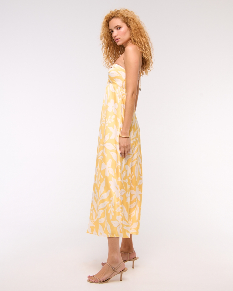 Twist-Front Flowy Maxi Dress