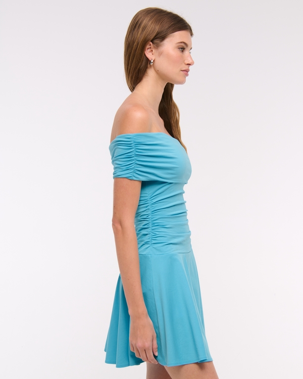 knit skort dress Susan Graver Women's Courtside Liquid Knit Skort Dress Royal/Lime