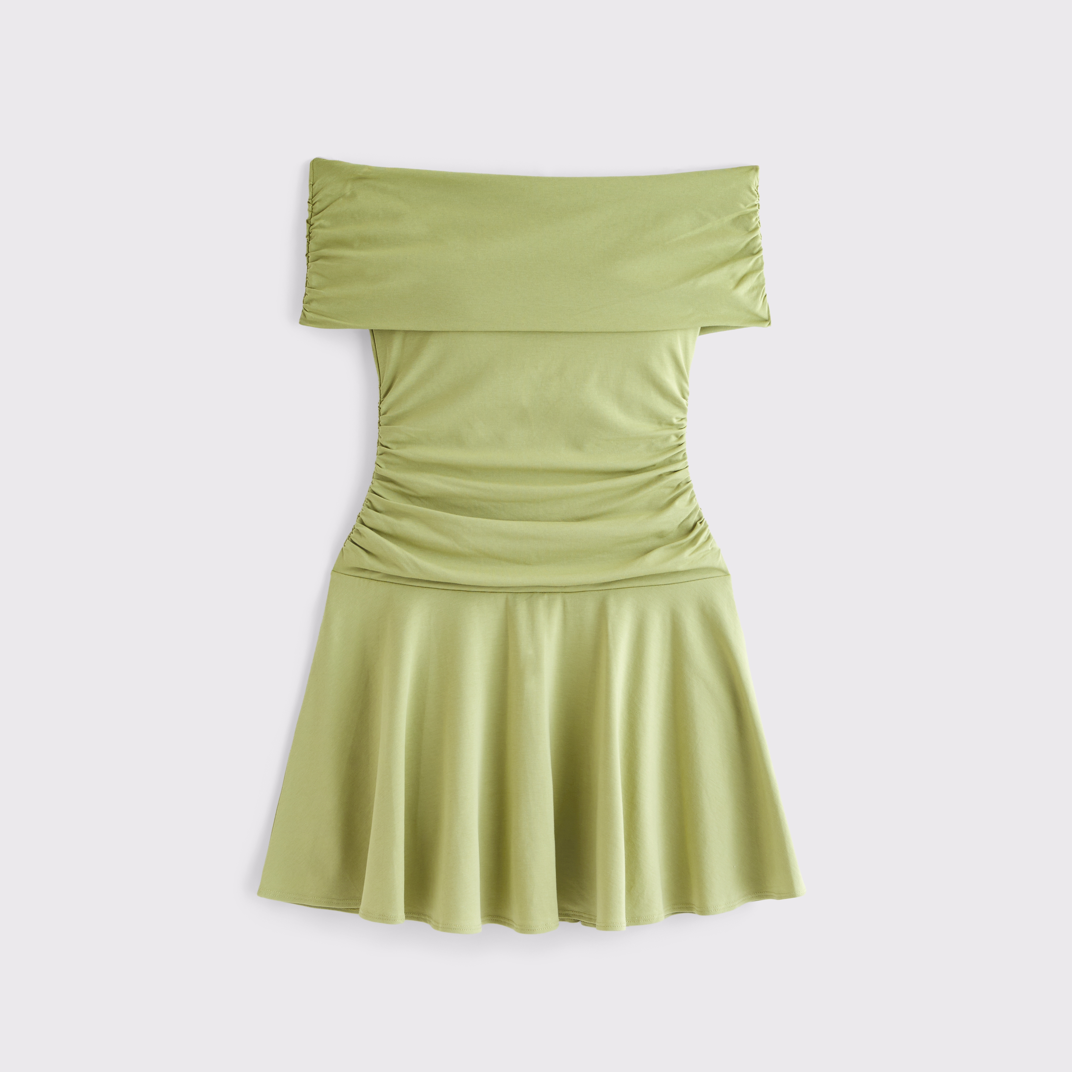 Abercrombie & Fitch Off-the-shoulder Knit Skort In Green