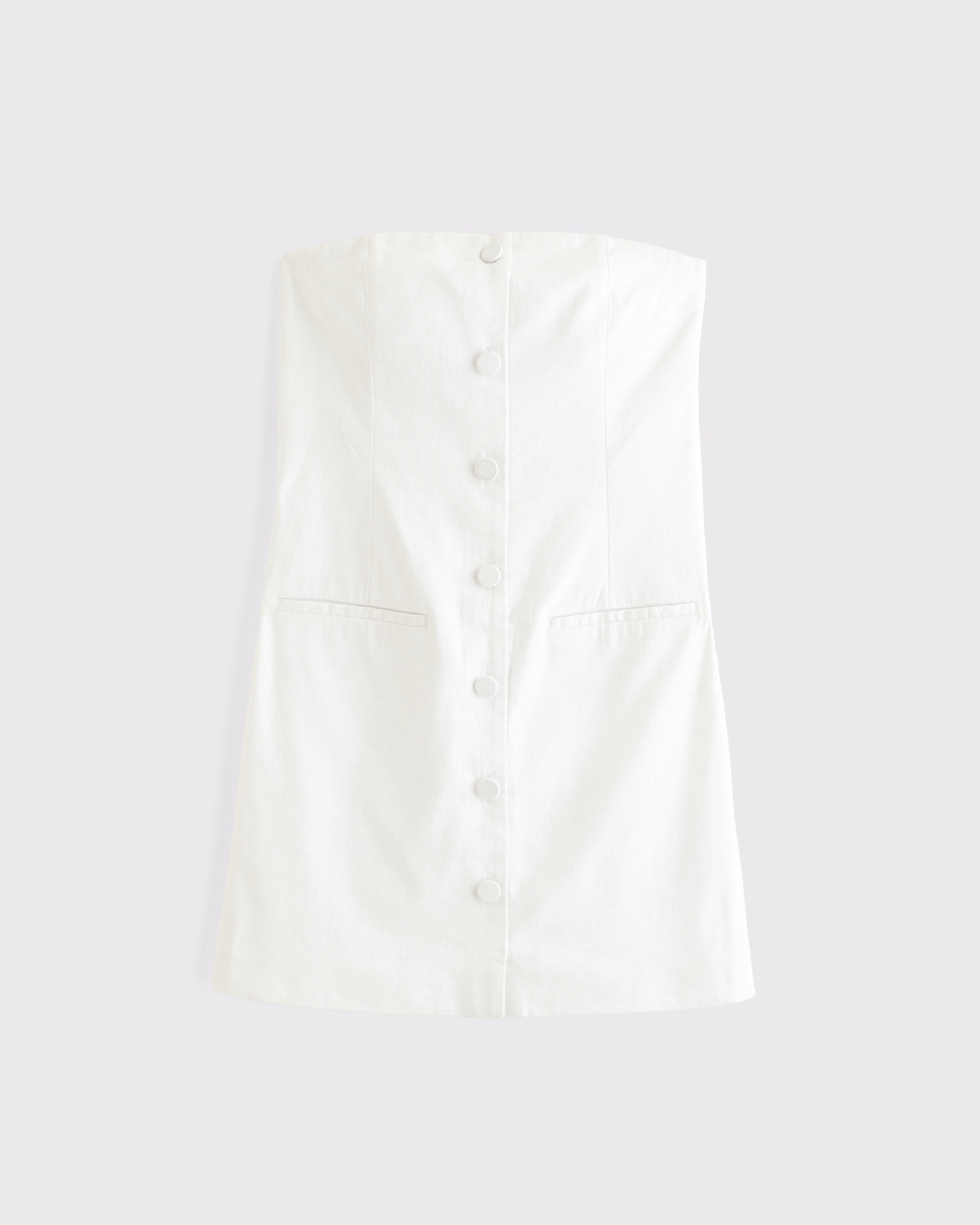 The A&F Mara Strapless Linen-Blend Vest Dress