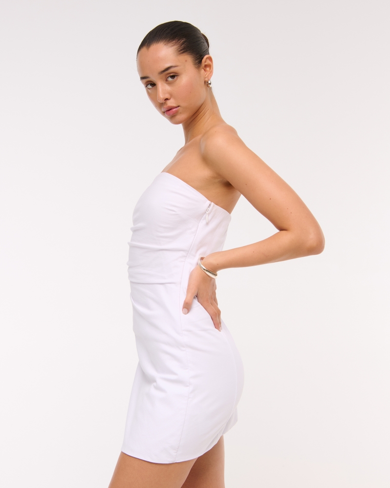 Strapless Asymmetrical Mini Dress