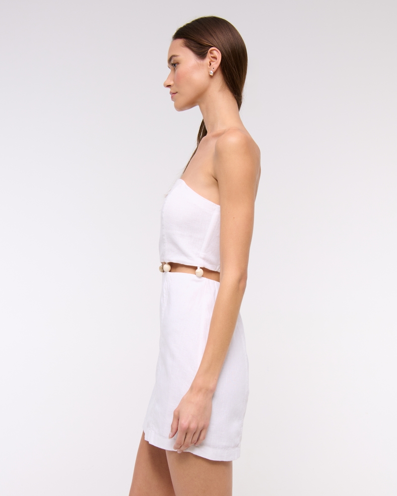 Beaded Strapless Mini Dress