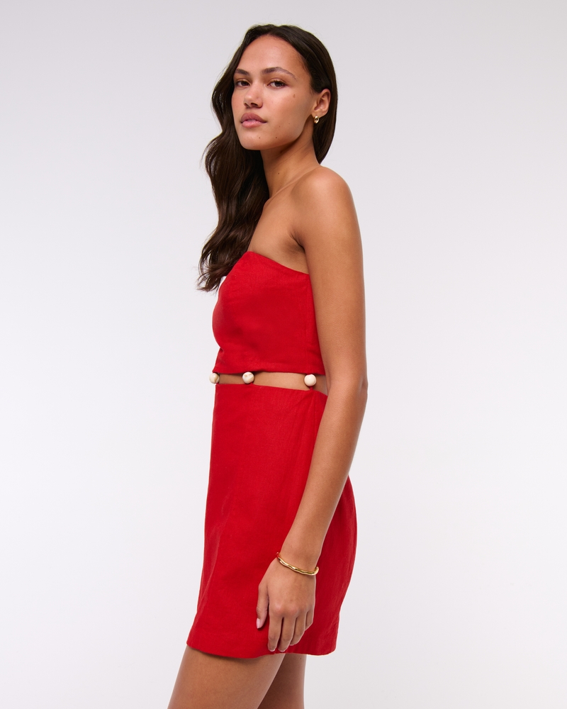 Beaded Strapless Mini Dress