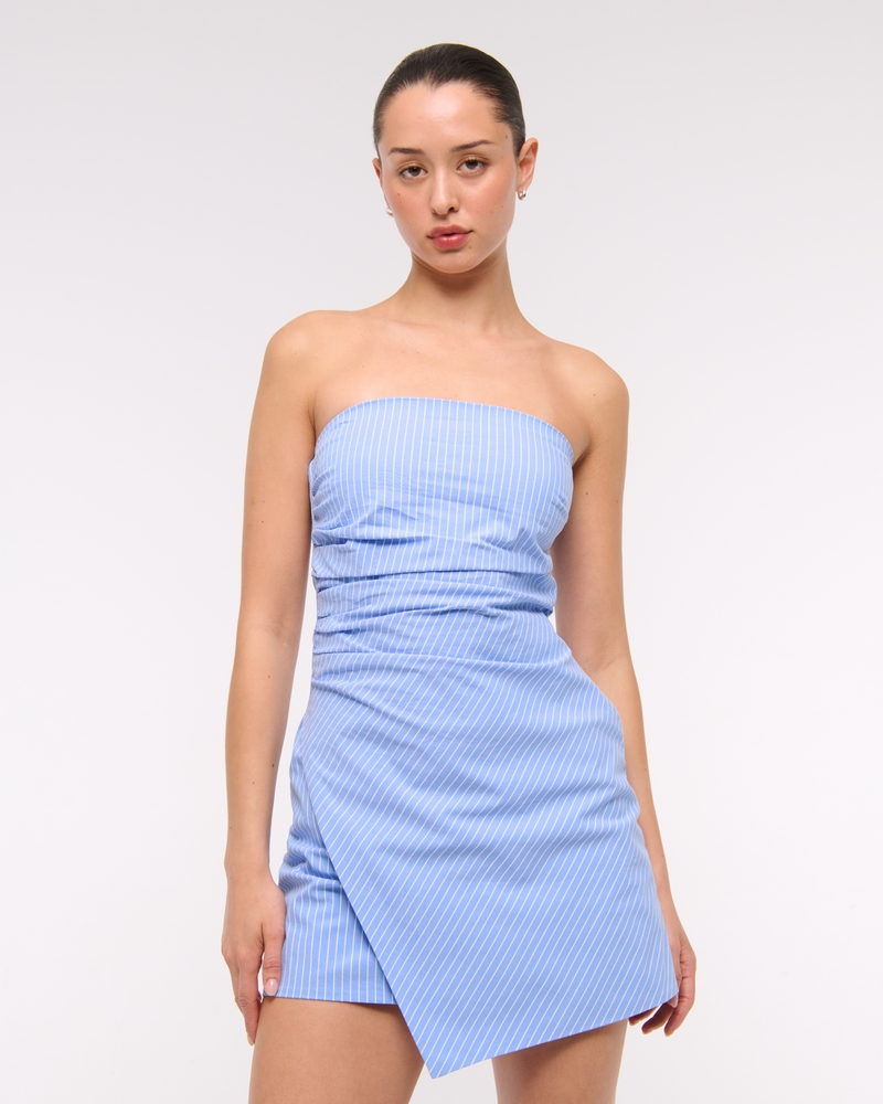 Women's Strapless Asymmetrical Mini Dress | Women's New Arrivals | Abercrombie.com