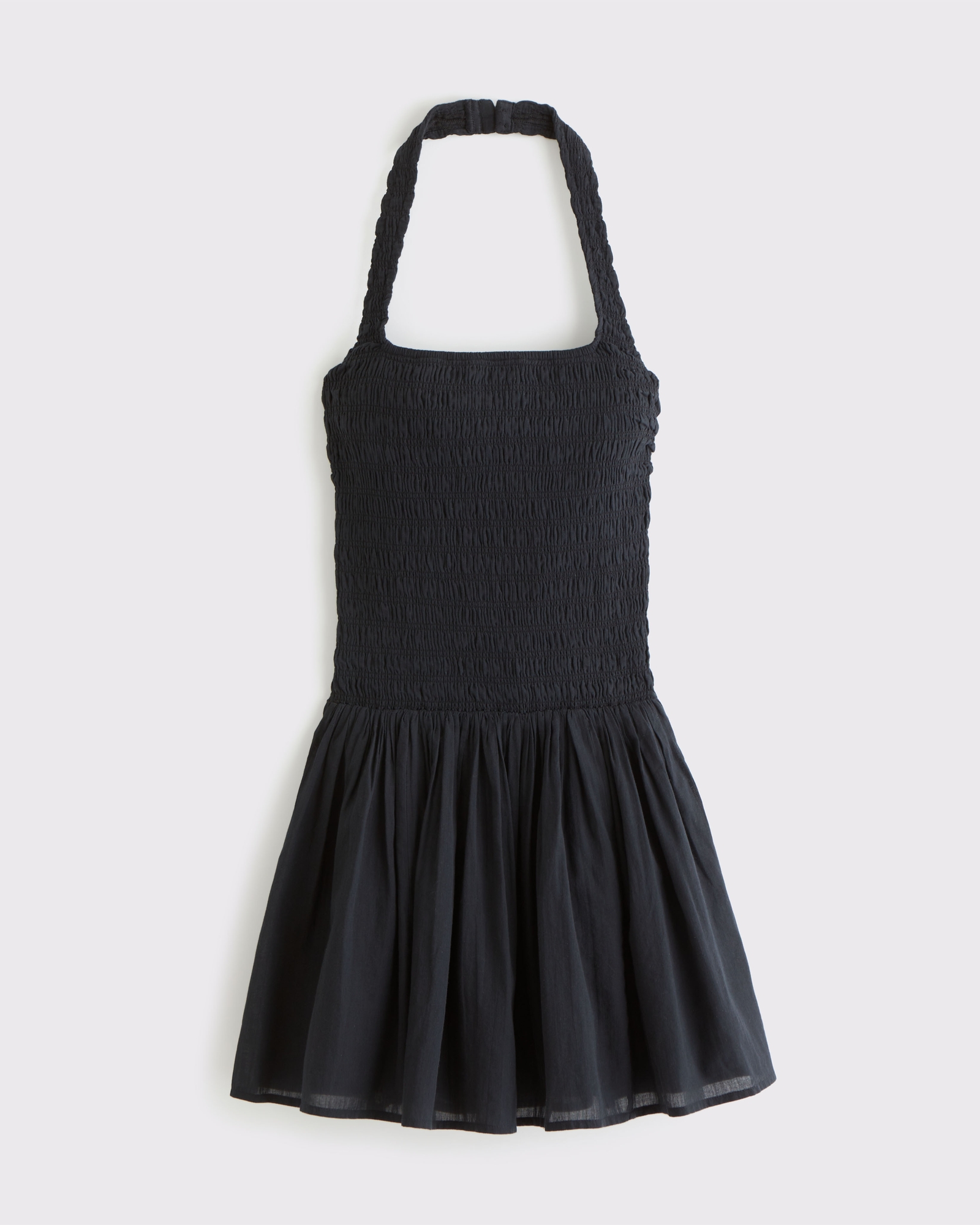 Drop-Waist Smocked Mini Dress