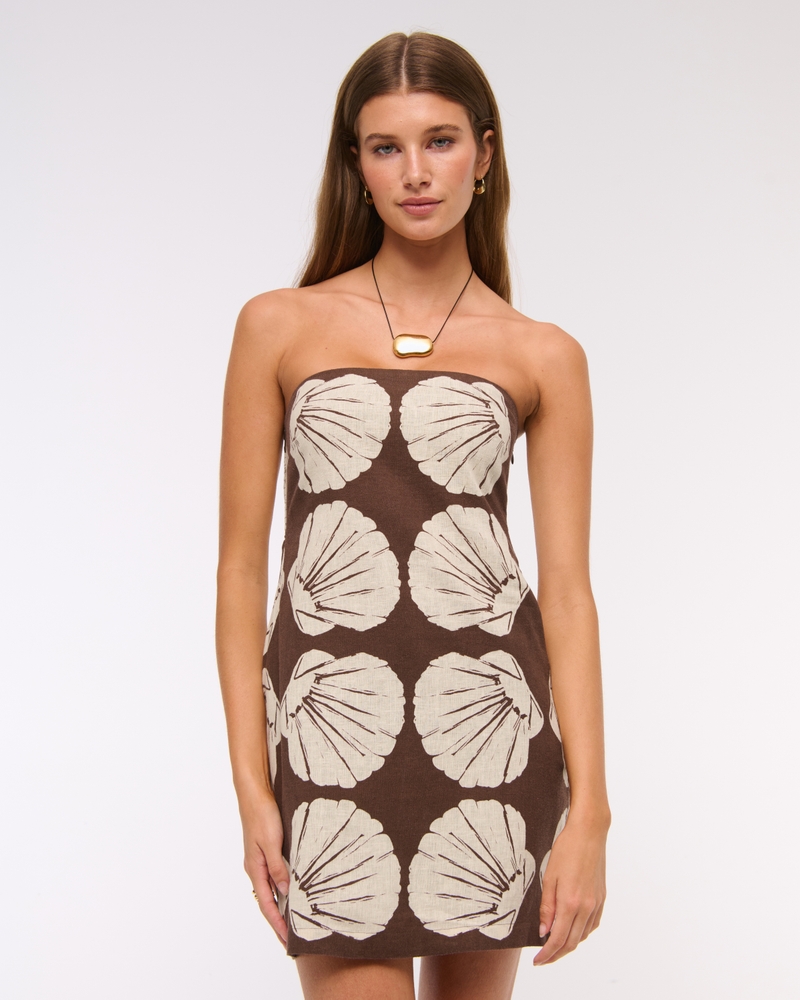 The A&F Scarlett Strapless Linen-Blend Skort