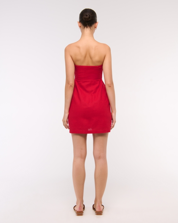 The A&F Scarlett Strapless Linen-Blend Skort