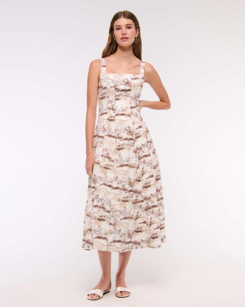 The A&F Mila Stretch Midi Dress