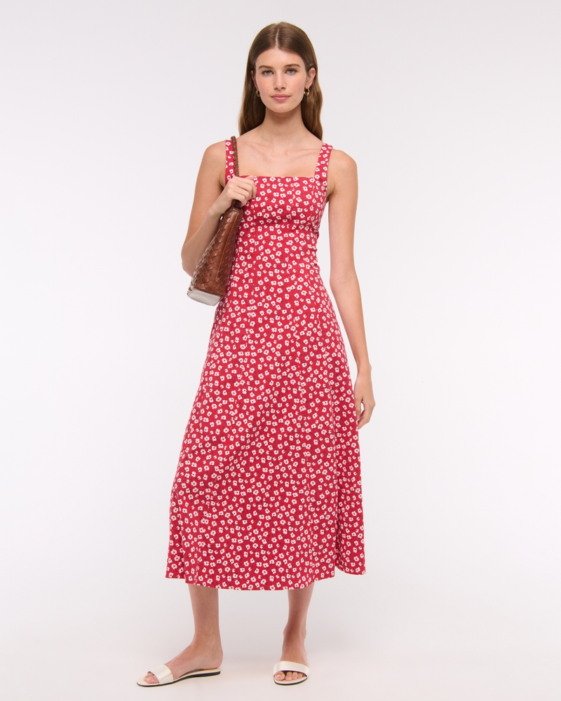 The A&F Mila Stretch Midi Dress