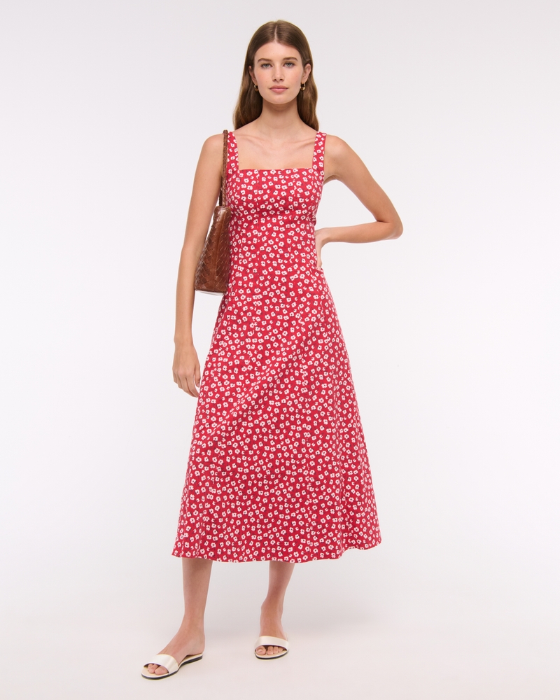 The A&F Mila Stretch Midi Dress